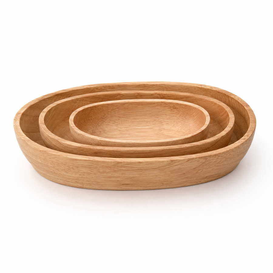 Oval Wooden Catchall Tray | 3 Sizes | Desk Organizer