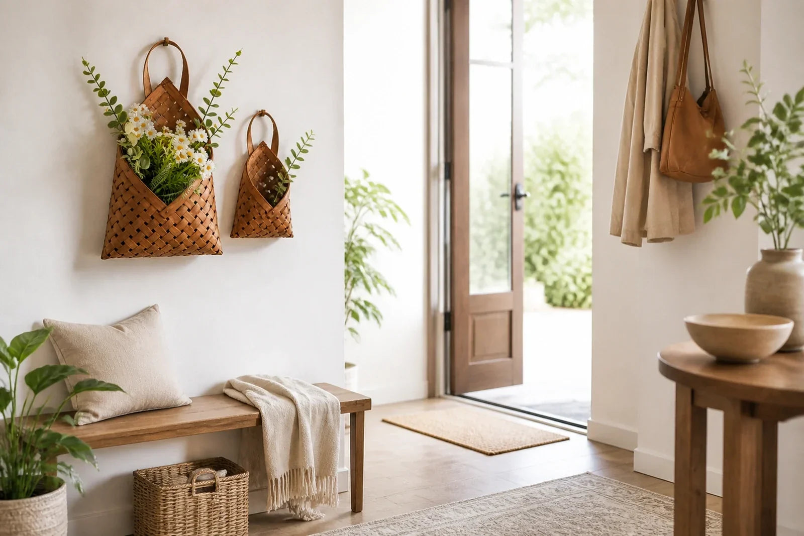 How to Use Bamboo Wall Baskets for Small-Space Entryway Storage