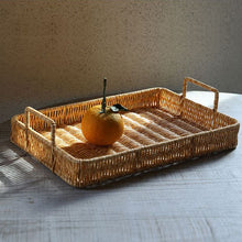 Rattan Fruit Basket for Tabletop Display close-up texture
