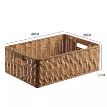 Rectangular Wicker Basket for Shelf Storage alternate angle