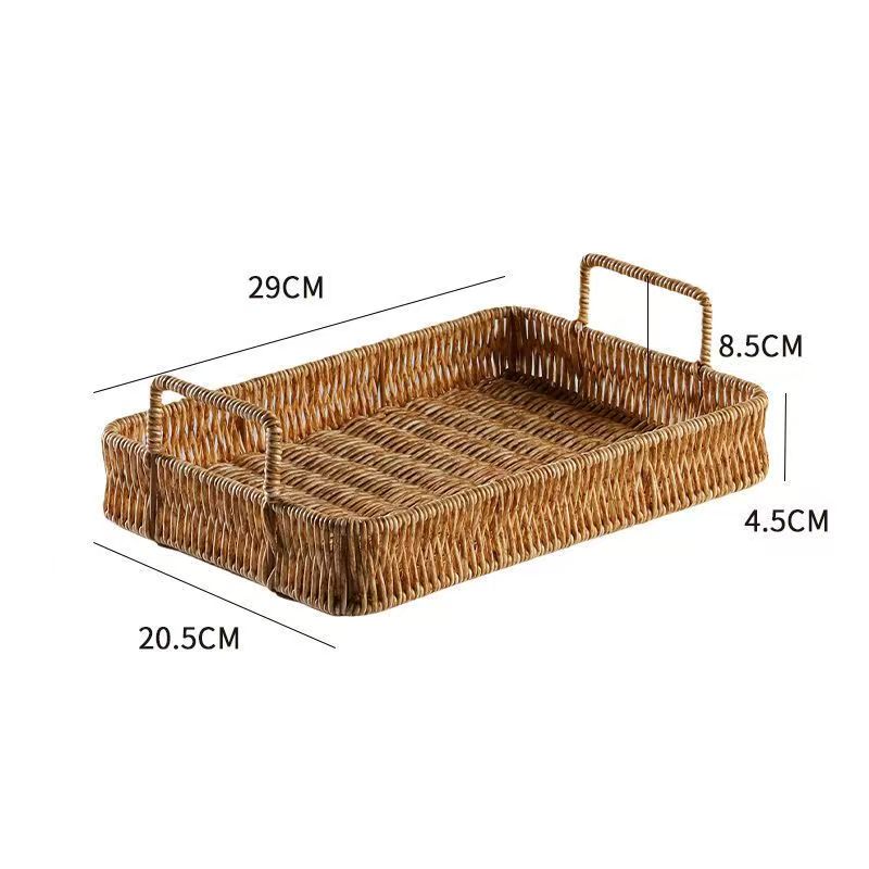 Rattan Fruit Basket for Tabletop Display woven detail view