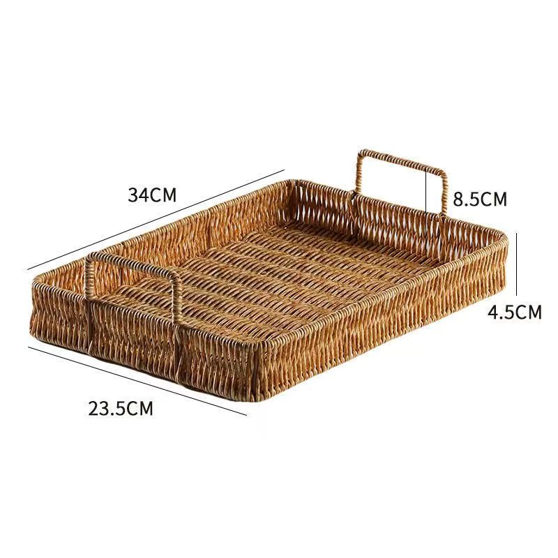 Rattan Fruit Basket for Tabletop Display styled in a natural home setting
