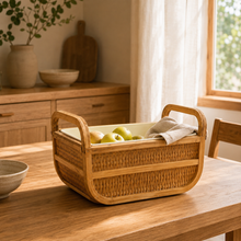 Handled Woven Storage Basket for Tabletop Display alternate angle
