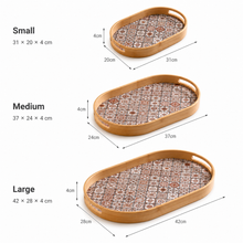 Oval Bamboo Serving Tray with Bohemian Pattern grouped product view