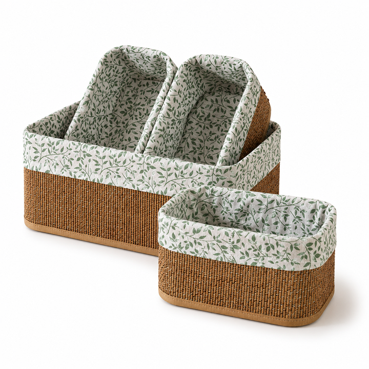 floral fabric storage baskets product view