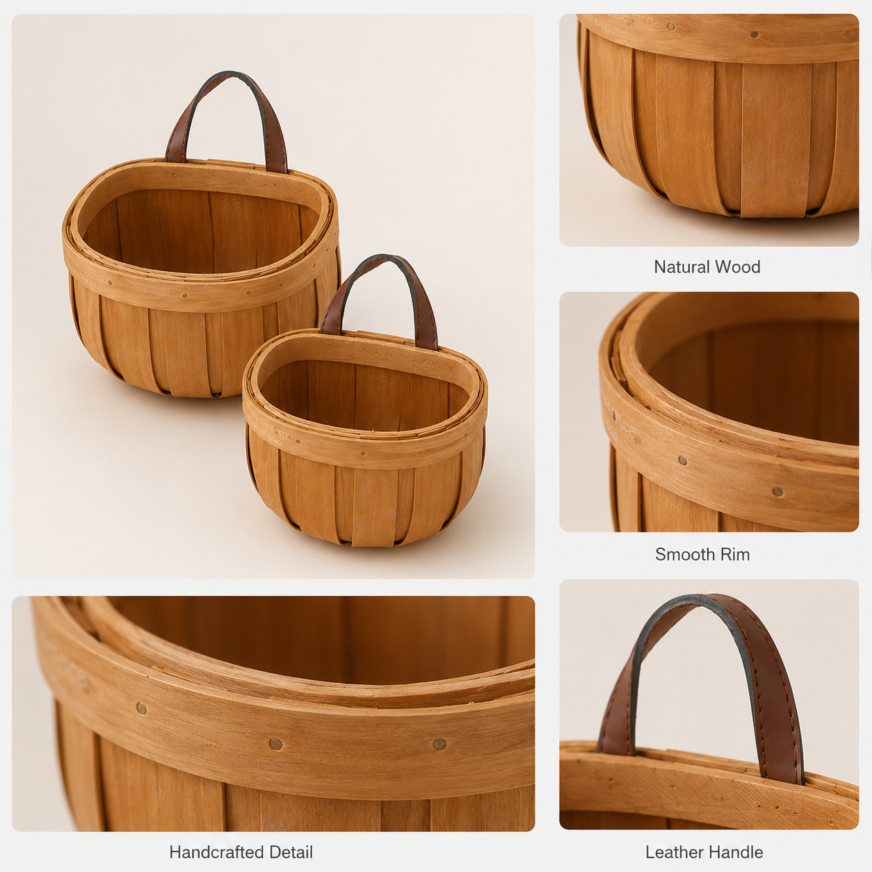 Bamboo Hanging Storage Basket size or option view
