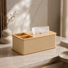 Bamboo Tissue Box Cover for Bathroom and Vanity grouped product view