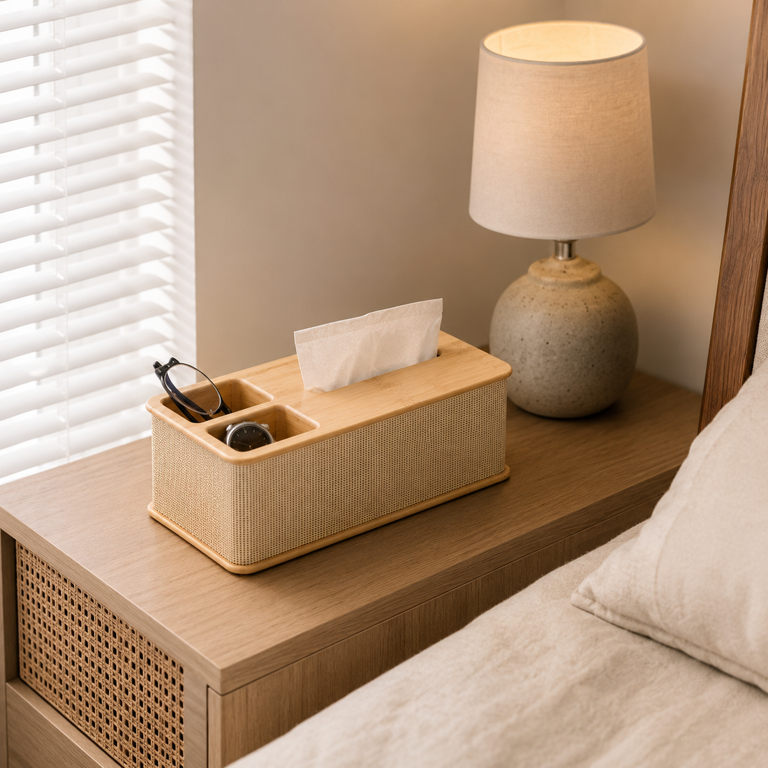 bamboo tissue box cover product view