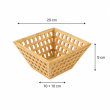 Openwork Bamboo Storage Basket woven detail view