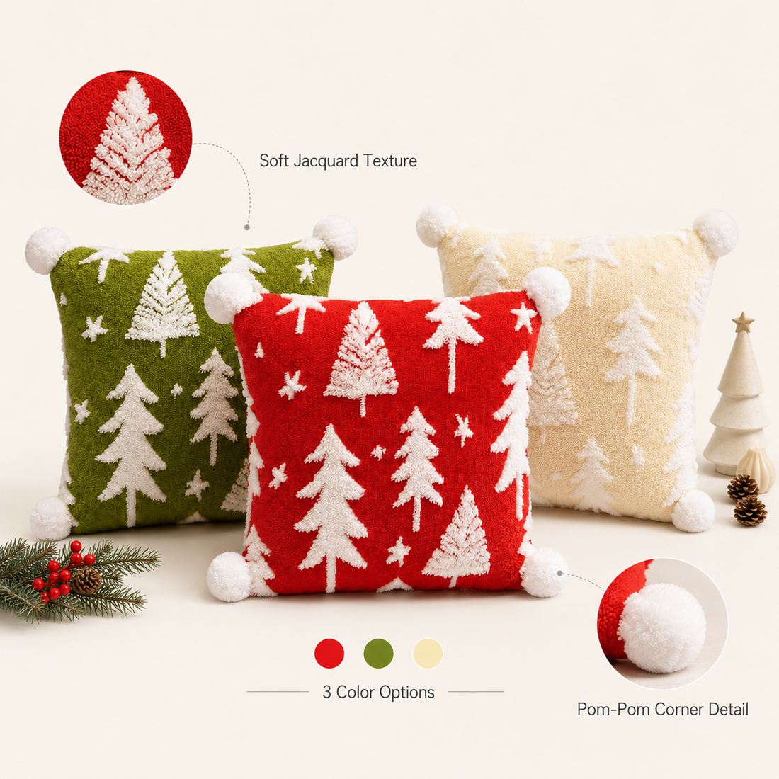 40cm Christmas Tree Pillow | Plush Holiday Cushion