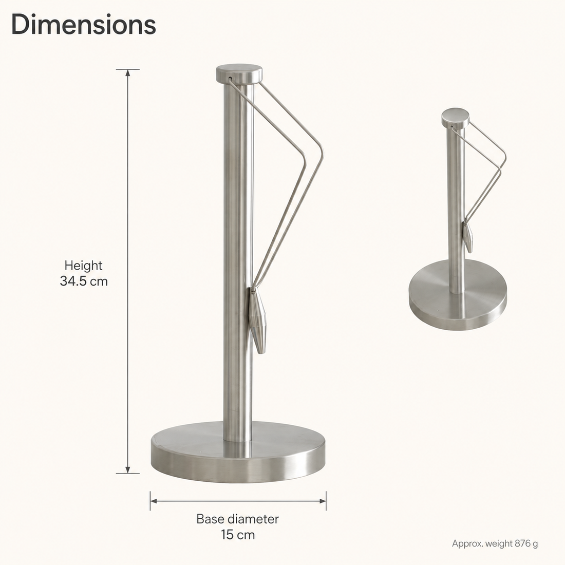 Stainless Steel Paper Towel Holder with Tension Arm