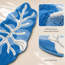 Leaf-Shaped Area Rug 60×160cm | Soft Tufted Botanical Mat