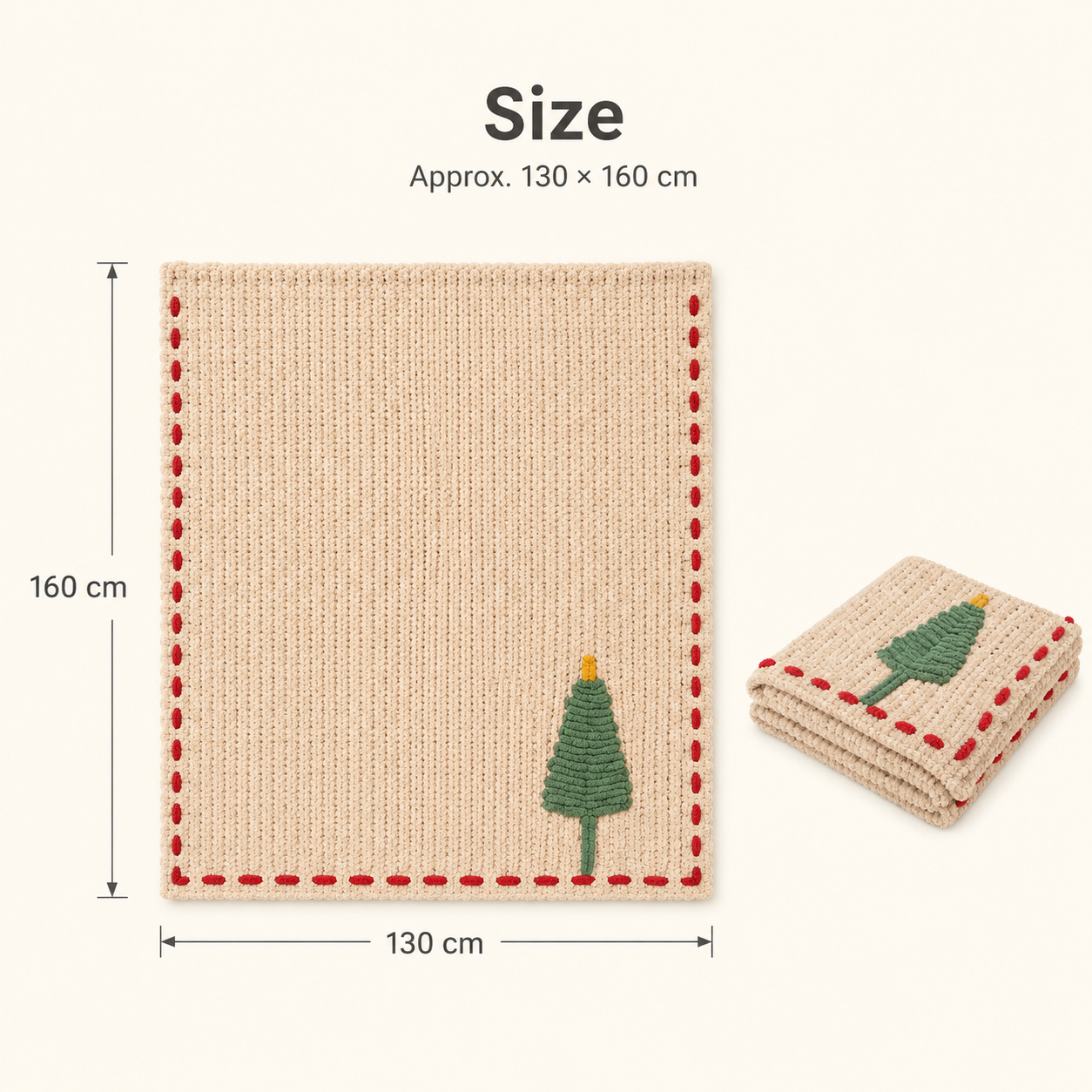 Christmas Tree Throw Blanket 130×160cm | Plush Holiday Decor