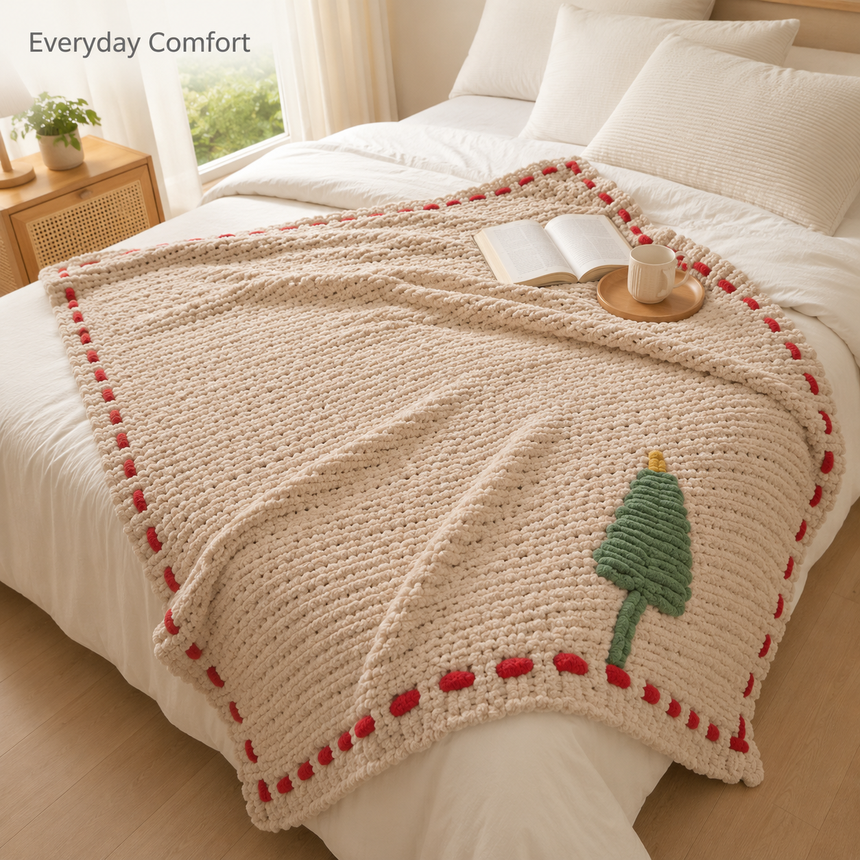 Christmas Tree Throw Blanket 130×160cm | Plush Holiday Decor