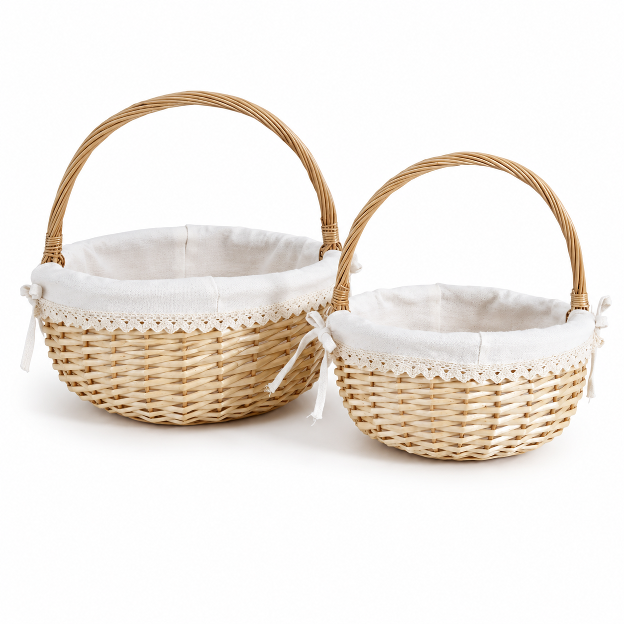Willow Picnic Basket with Cotton-Linen Liner | 2 Sizes