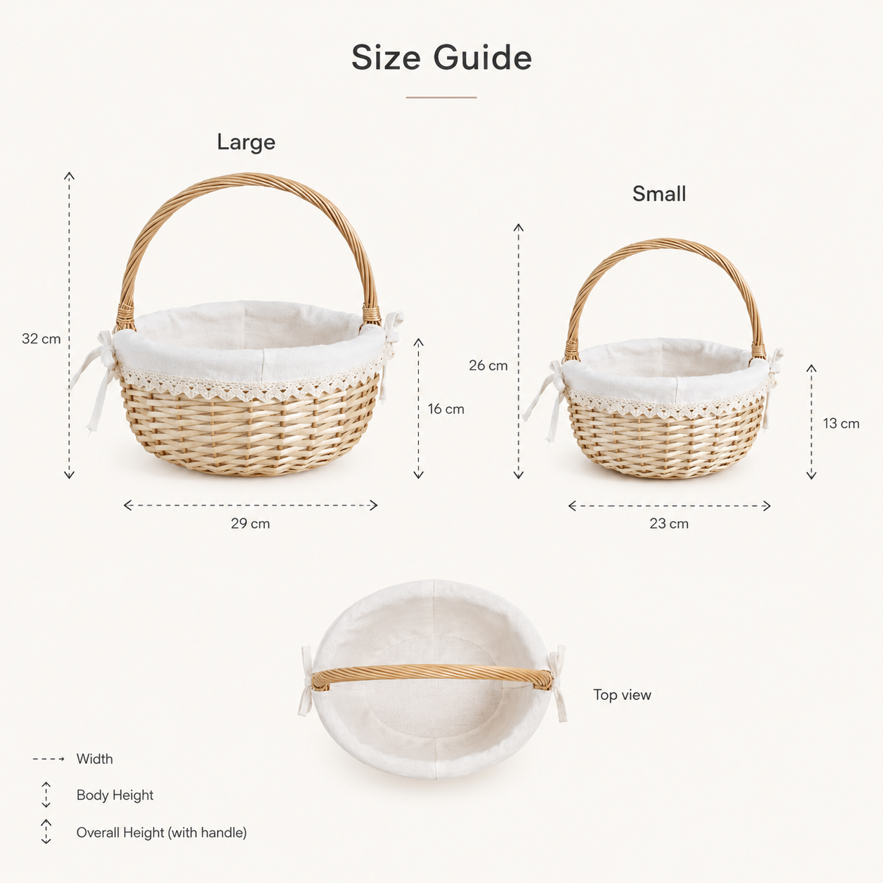 Willow Picnic Basket with Cotton-Linen Liner | 2 Sizes