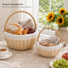 Willow Picnic Basket with Cotton-Linen Liner | 2 Sizes