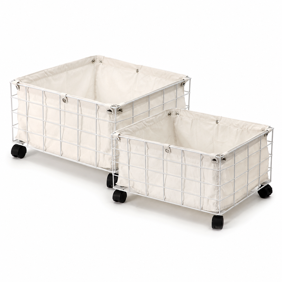 Rolling Wire Storage Basket with Removable Liner | 45cm