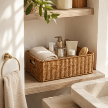 Rectangular Wicker Basket for Shelf Storage tabletop or shelf display