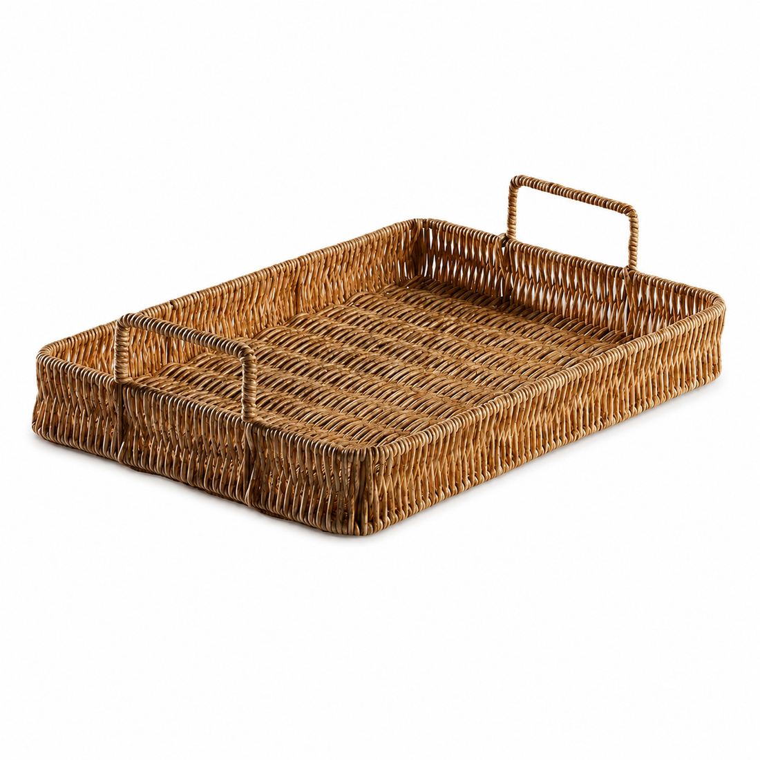 Rattan Fruit Basket for Tabletop Display woven detail view