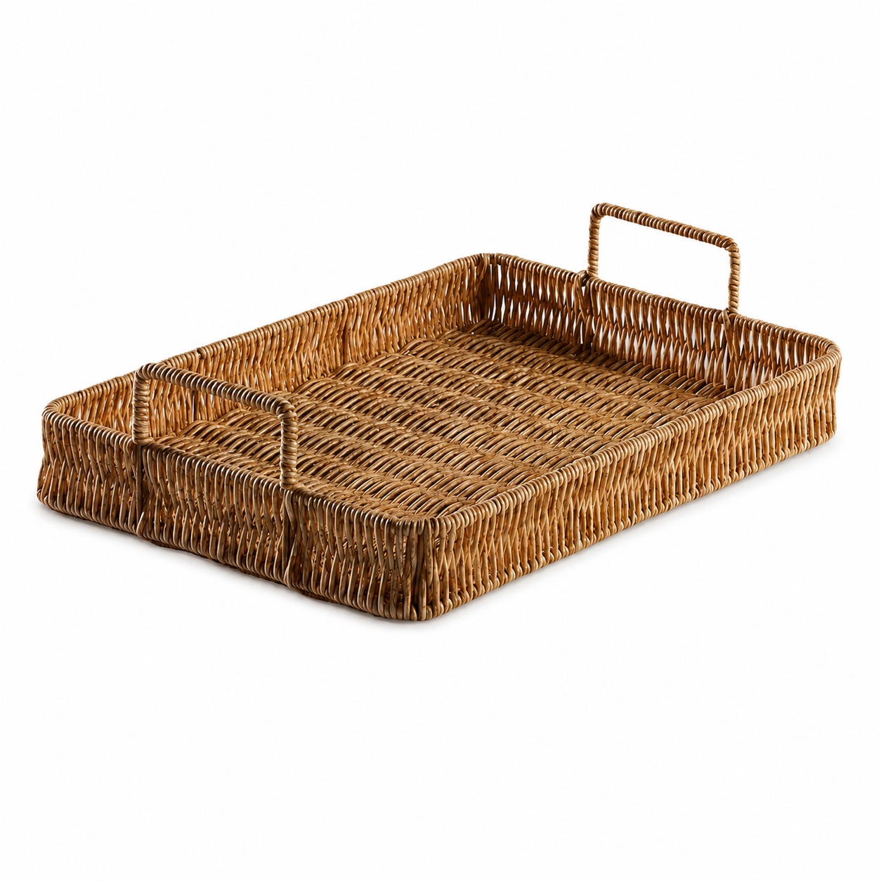 Rattan Fruit Basket for Tabletop Display woven detail view