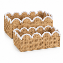 scalloped woven storage basket product view