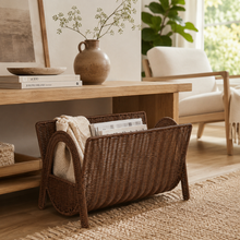Woven Living Room Basket with Natural Texture styled in a natural home setting