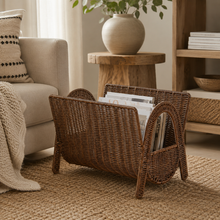 Woven Living Room Basket with Natural Texture tabletop or shelf display