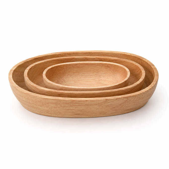 Oval Wooden Catchall Tray | 3 Sizes | Desk Organizer