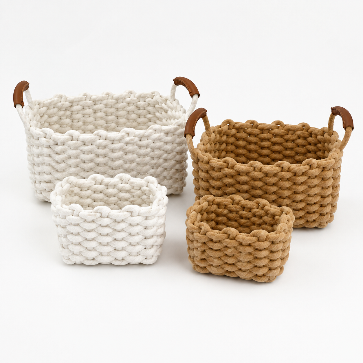 Cotton Rope Storage Basket with Handles | 2 Sizes