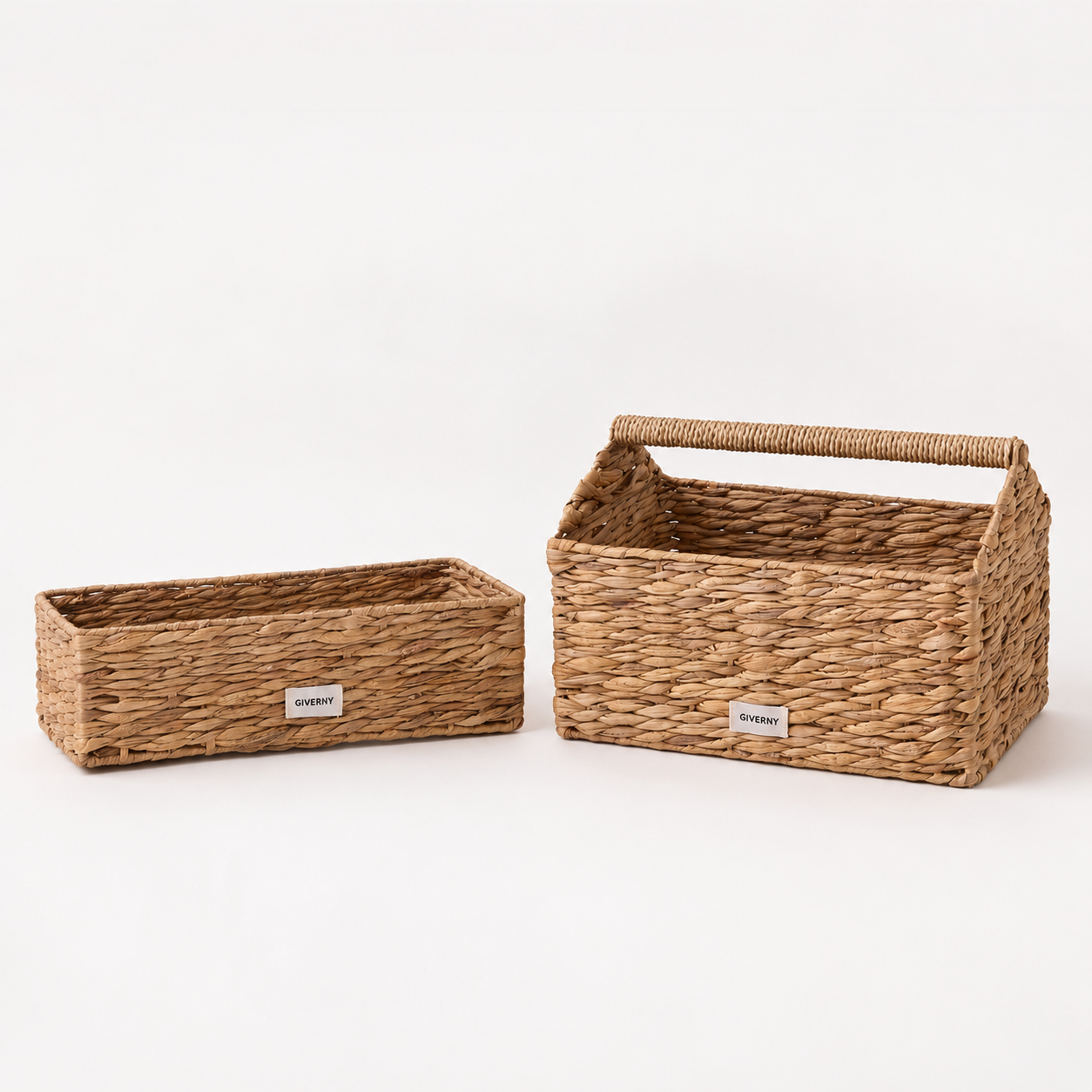 Woven Rectangular Storage Basket with Handle | 2 Sizes