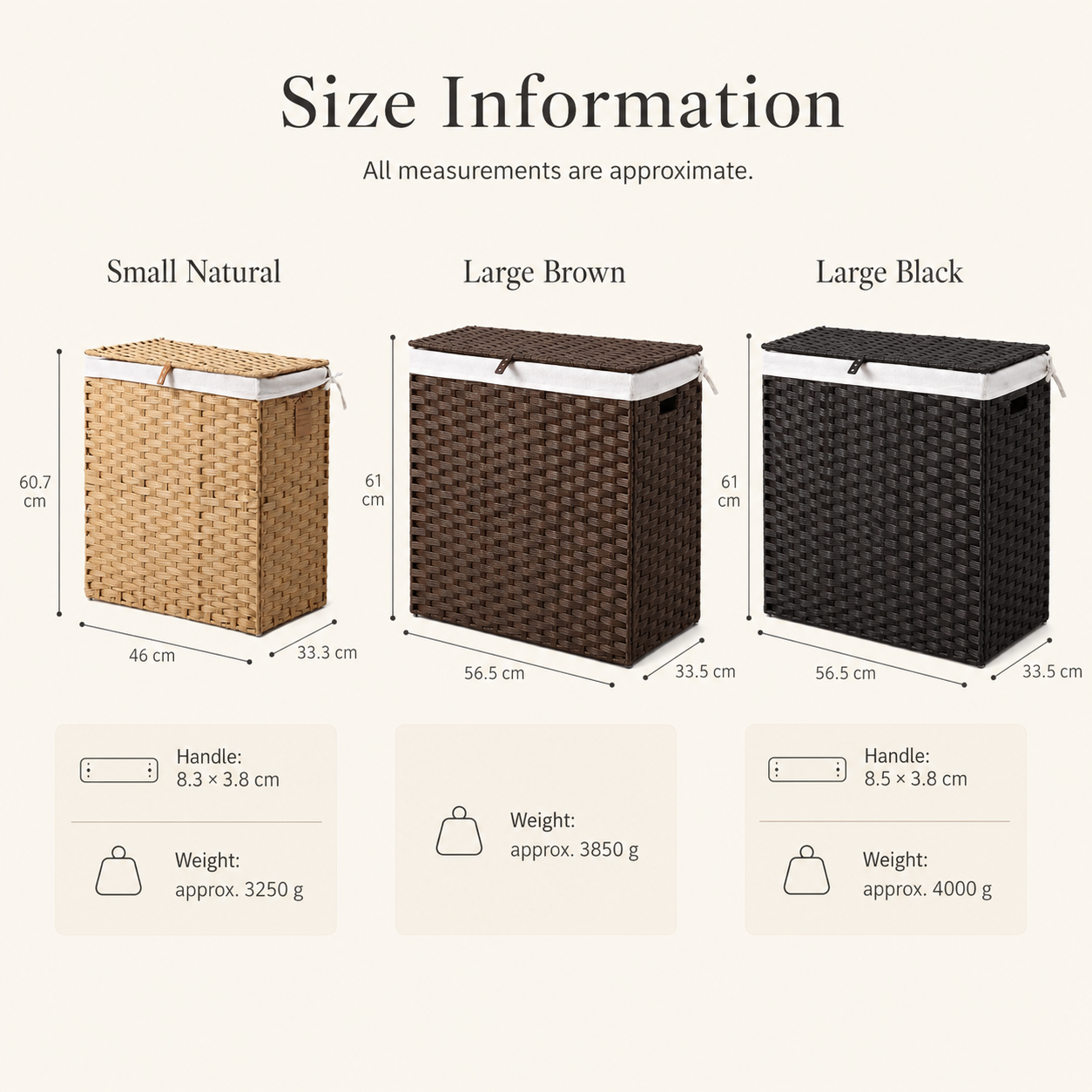 Woven Laundry Hamper with Lid & Divider | 2 Sizes