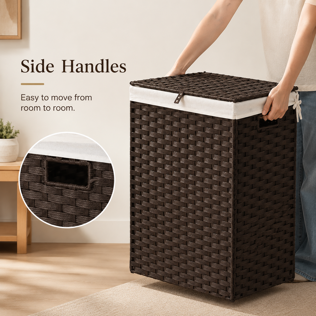 Woven Laundry Hamper with Lid & Divider | 2 Sizes