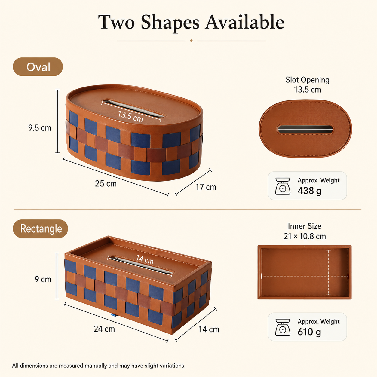 Woven Faux Leather Tissue Box Cover – Modern Decorative Tissue Holder