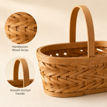 Woven Fir Wood Market Basket with Handle | 3 Sizes