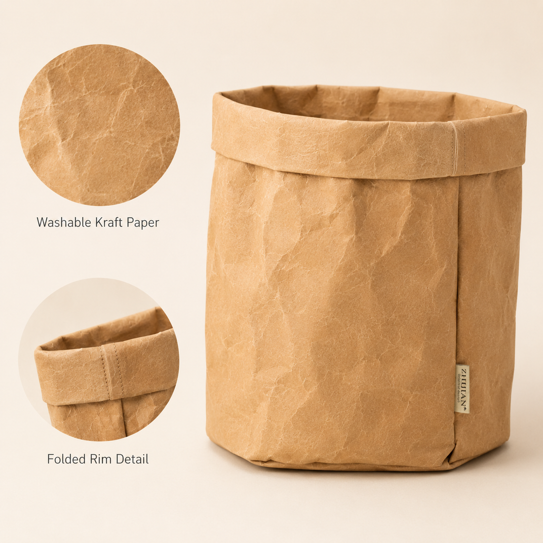 Washable Kraft Paper Plant Pot Cover & Storage Bag | 5 Sizes
