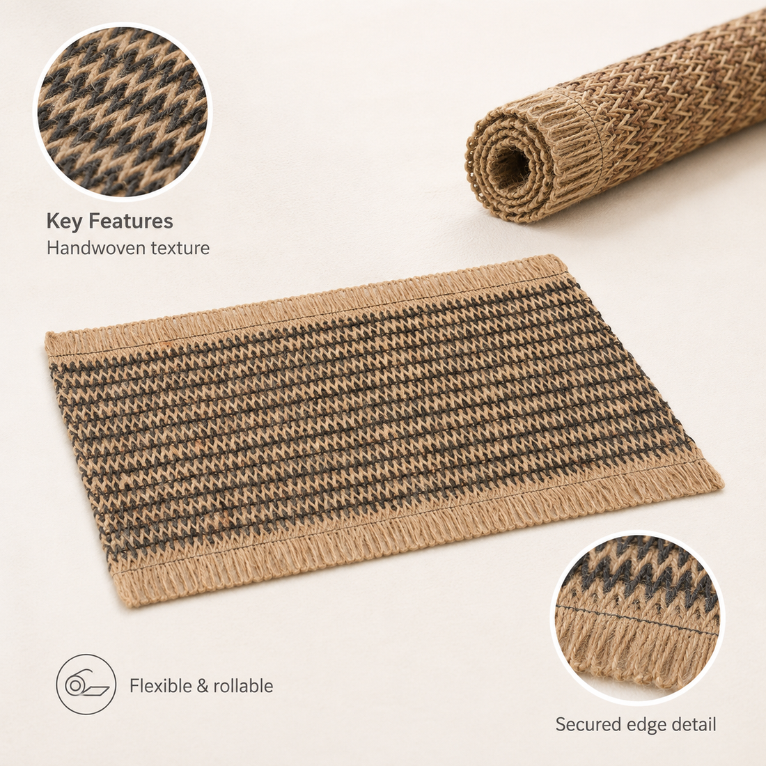 Natural Jute Woven Placemat 44×30cm | 2 Colors