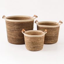 Seagrass Storage Basket with Wooden Handles | 3 Sizes