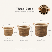 Seagrass Storage Basket with Wooden Handles | 3 Sizes