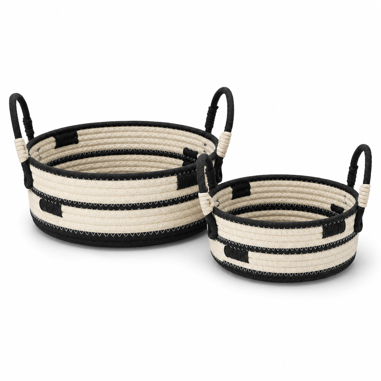 Cotton Rope Storage Basket with Handles | 2 Sizes