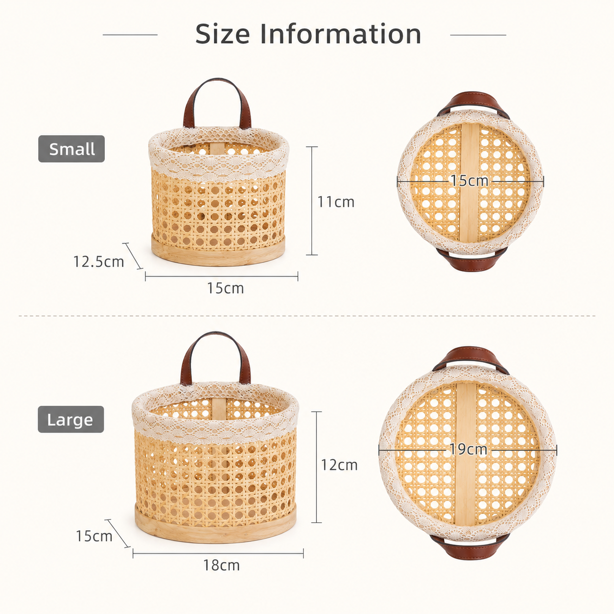 Hanging Woven Storage Basket with Handle | 2 Sizes