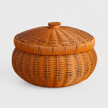 Rattan Storage Baskets with Lids grouped product view