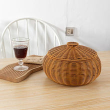 Rattan Storage Baskets with Lids alternate angle